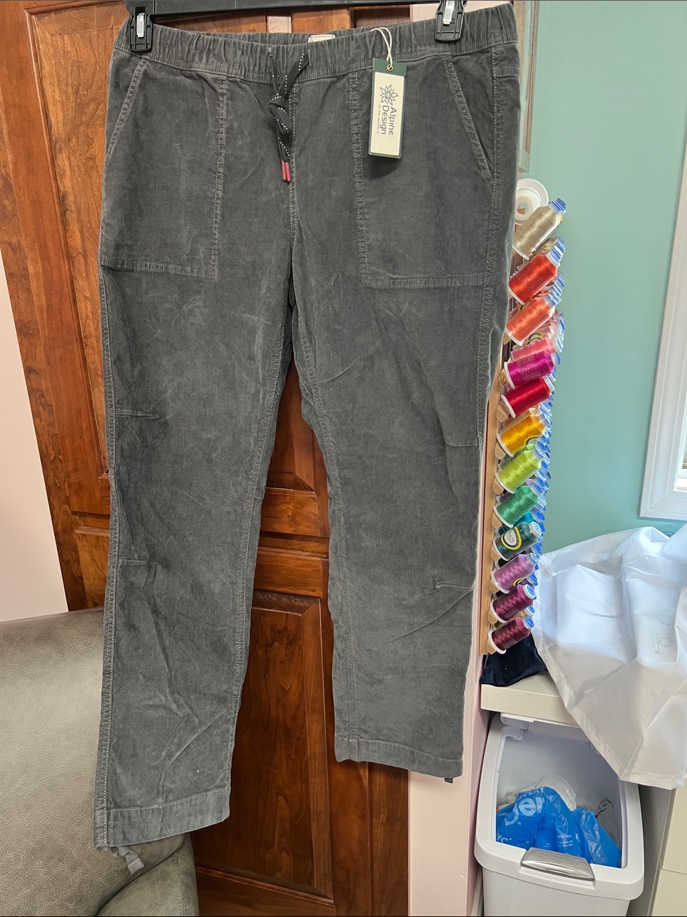 Alpine Design Men's Slate Corduroy Drawstring Pants